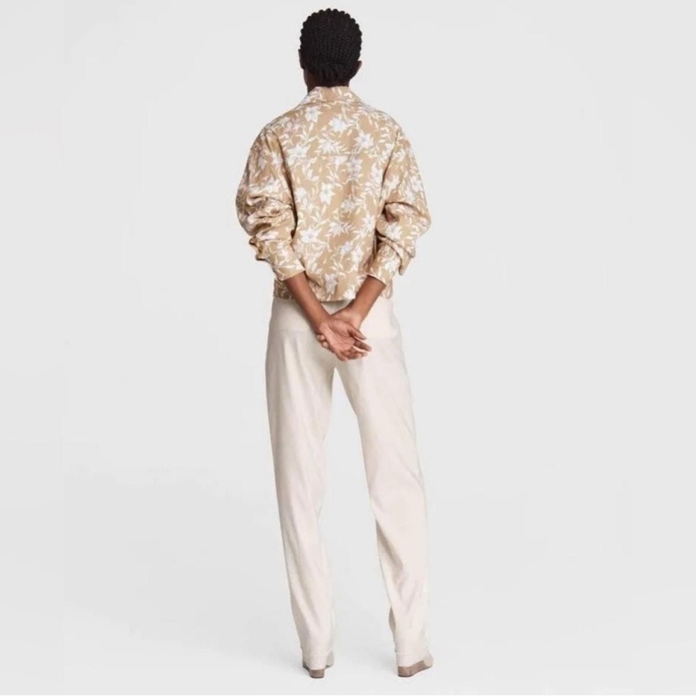 Rag & Bone Jessie Tan Floral Print Linen Blend Bomber Jacket Size M $395 NWT - Picture 4 of 8